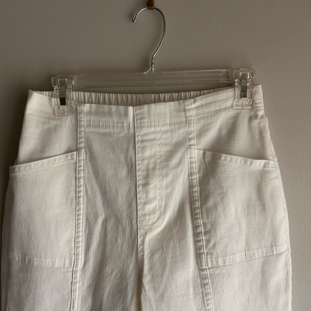 Y2K Denim & Co White Pull-On Wide Leg Capris
